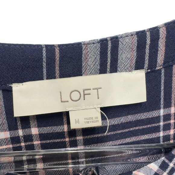 Loft Plaid Ruffle Flannel Knit Mini Dress - Picture 9 of 10
